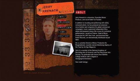 Jerry Krenach website by Eyebuzz Design