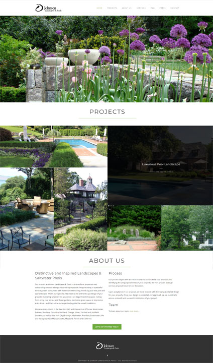 Johnsen Landscape & Pools website by Eyebuzz